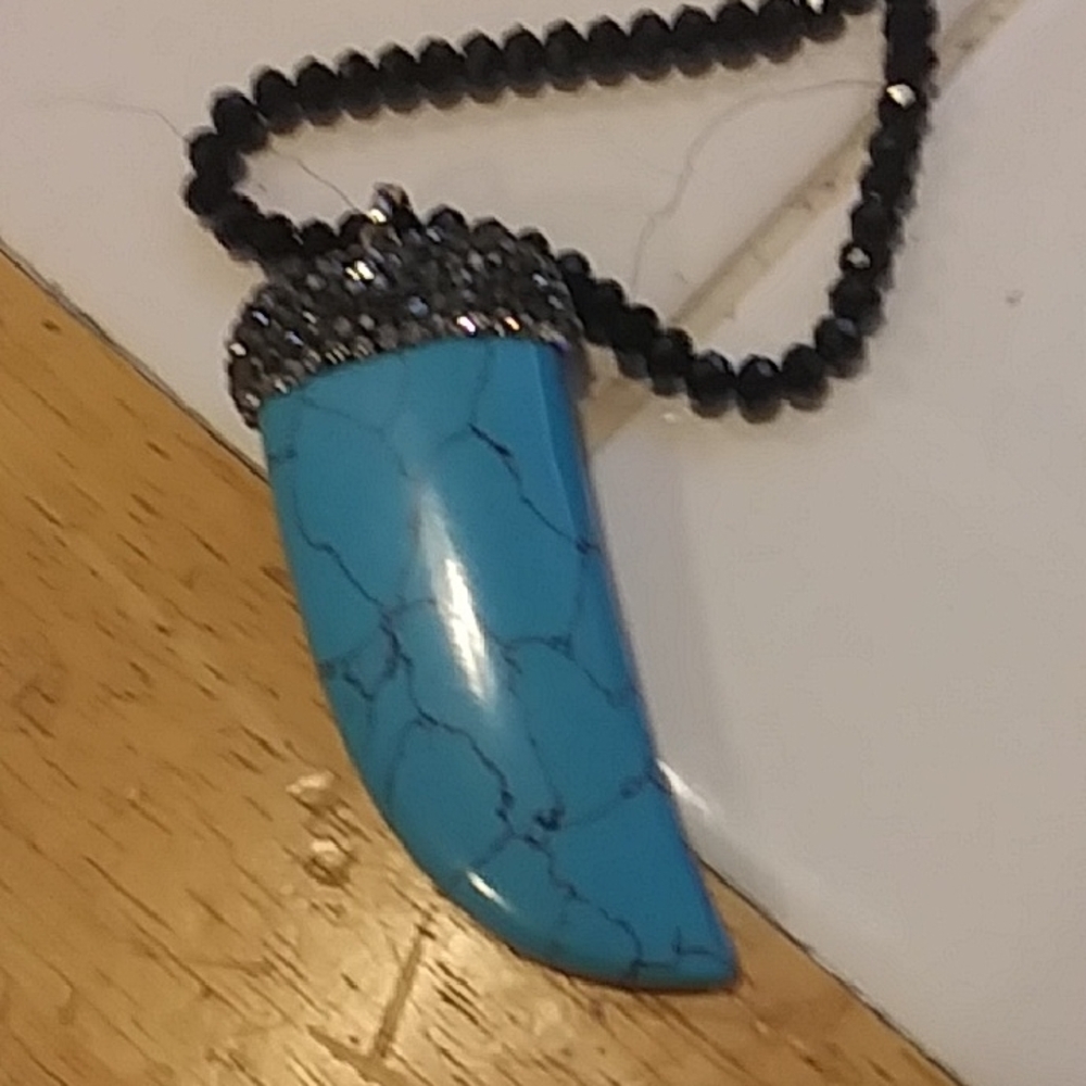 Howlite Horn Pendant